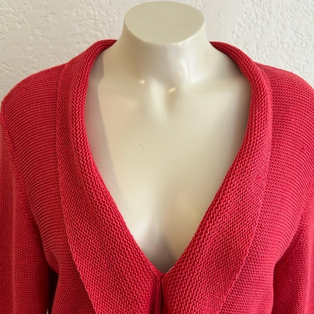 Eileen Fisher 100% hemp coral color  cardigan MED